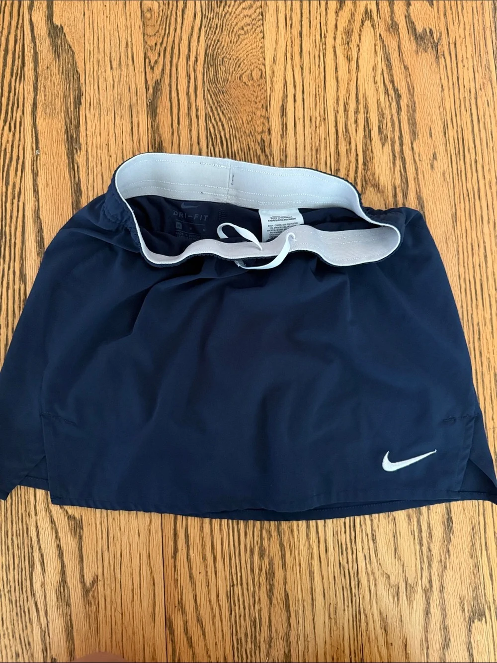 Nike Girls Navy Athletic Skort with White Swoosh